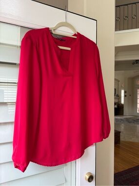 Adrianna Papell Vibrant Red Crewneck Top